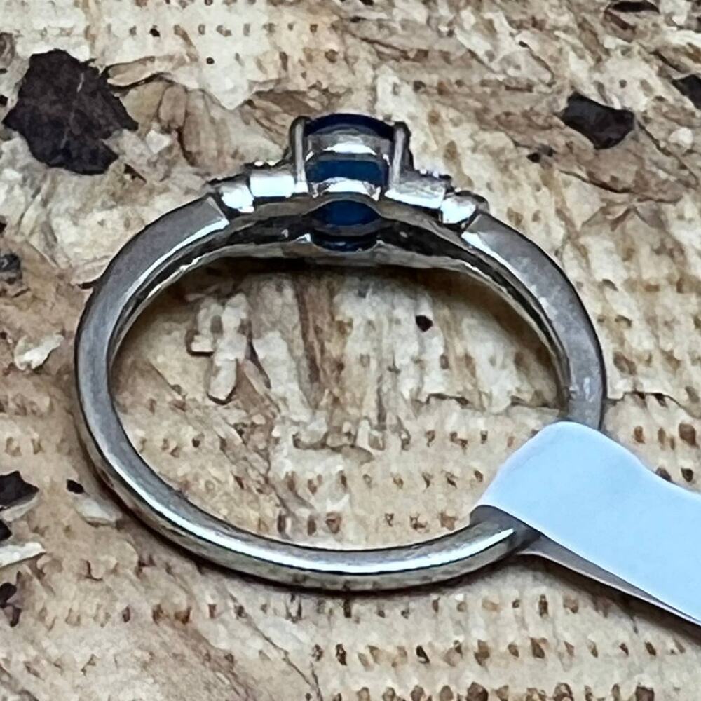 Bomb Party It's A Date Lab Created Sapphire Stone Rhodium Plating Band Sz 9 Ring - Picture 7 of 8